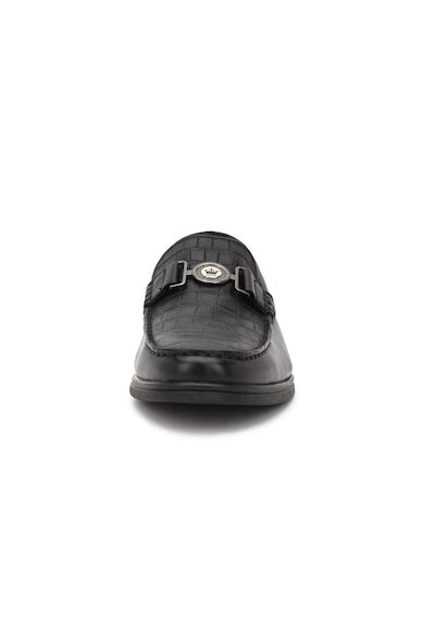 Buy Men Black Leather Loafers Online - 683291 | Louis Philippe