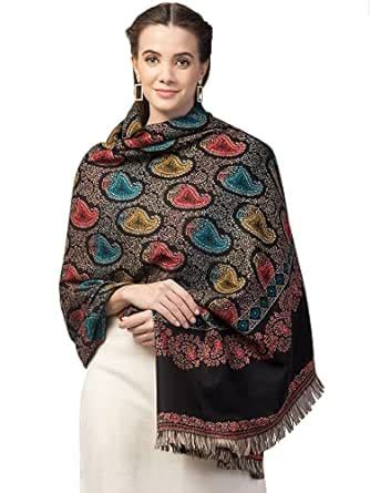 Buy tweedle Women’s Jamawar Paisley Design Woolen Shawl/Stole Soft ...