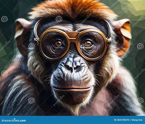A Close Up of a Monkey Wearing Glasses. Beautiful Picture of Monkey ...