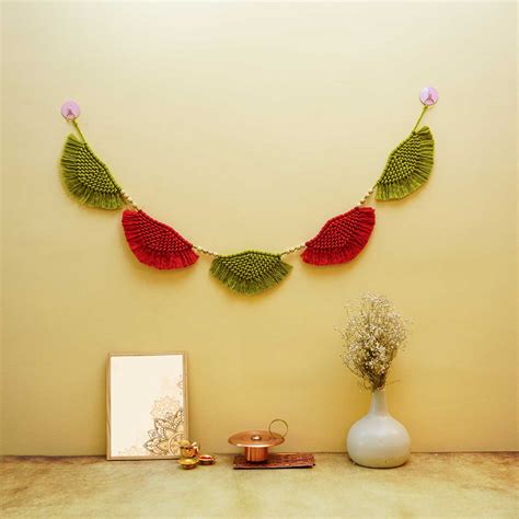 Buy Handcrafted Shell Pattern Macrame Door Toran Online On Zwende