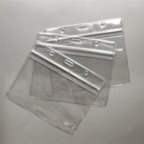 A003 12x8 cm – Clear Waterproof Zip Lock ID Card Holders/Badge for Sch ...