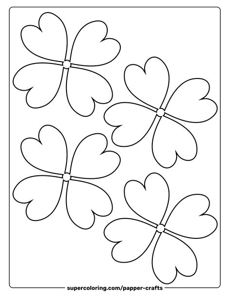 4 Four-leaf Clovers Template | Free Printable Papercraft Templates