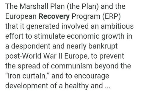 What was the major purpose of the Marshall Plan? A. to contain Soviet ...