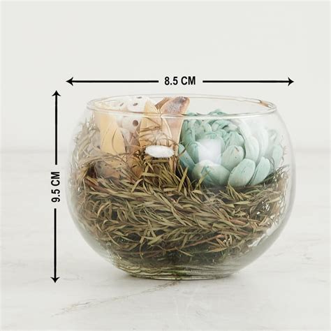 Buy Spinel Multicolour Flower Arrangement and Botanical in Round Glass ...