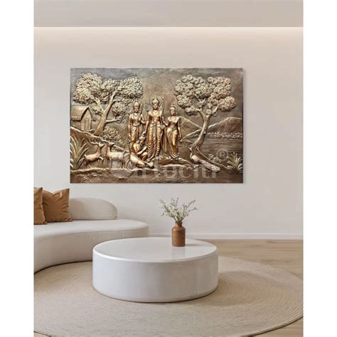Buy 6x4 & 8x5 feet Divine Ram Darbar 3D Relief Mural Online - Artociti