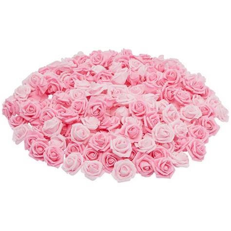 Artificial Roses in 2 Pink Colors, 2-Inch Faux Flower Heads for Crafts ...