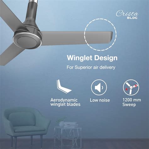 Havells Crista 1200mm BLDC Premium Ceiling Fan (Slate) – TheElectricOnline
