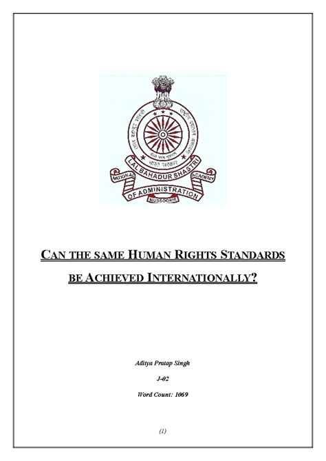 Human RIghts Standards - CAN THE SAME HUMAN RIGHTS STANDARDS BE ...