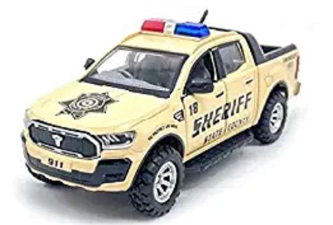 Sheel Sheriff Police Car Pickup Truck with Pull and Go Police Car Toy ...