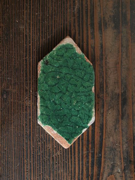 スペイン 緑釉薬 六角 中世 18世紀 19世紀 ヘキサゴンタイル スペインデルフト グラナダ スペイン古陶 残欠 サルベージ アンティーク ...