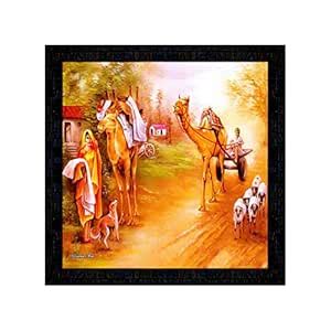PnF Framed Poster of Rajasthani Culture Art Paintings 16690-(13x13inch ...