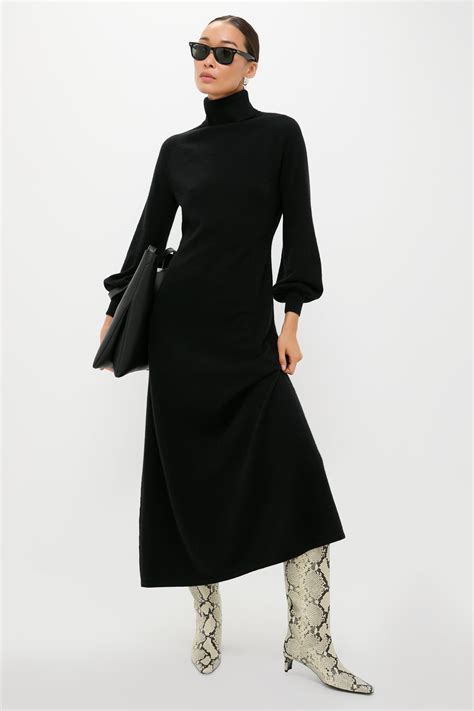 Black Cashmere Turtleneck Maxi Dress | Tuckernuck