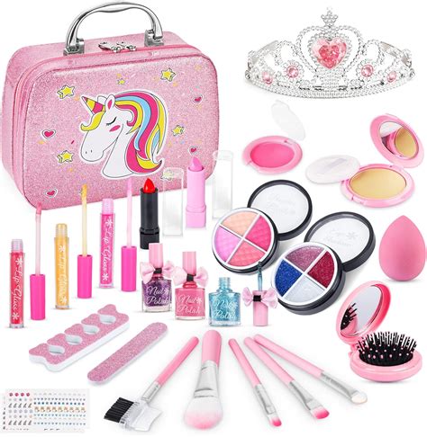 Buy Kids Makeup Kit for Girls - 26 Pcs Washable Real Makeup Set for ...