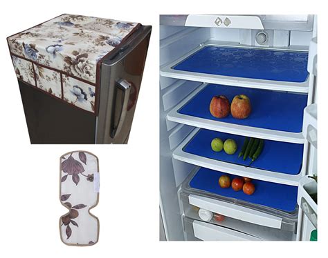 Kuber Industries PVC 3 Pieces Fridge Mats, 1 Piece Handle Cover and 1 ...
