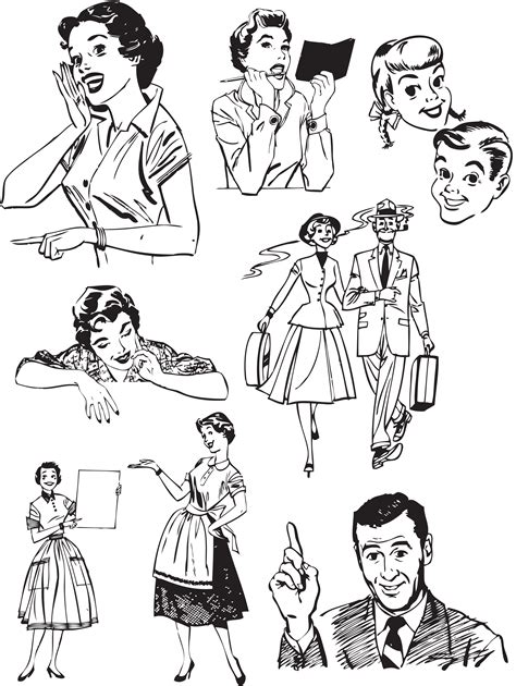 wg retro vectors | Vintage illustration art, Retro illustration, Vintage drawing