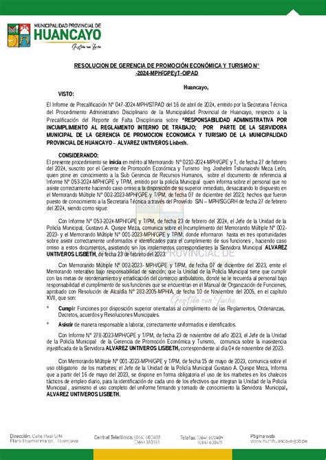 Resolucion DE GPEy T - Lisbeth Alvarez Untiveros - RESOLUCION DE GERENCIA DE PROMOCIÓN ECONÓMICA ...