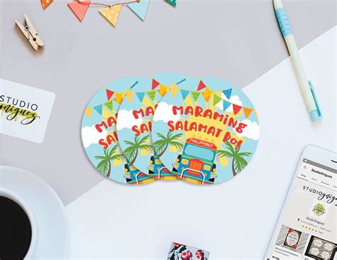 Filipino Fiesta Printable 2" Round Labels, Pistahan Favor Tag, Party ...
