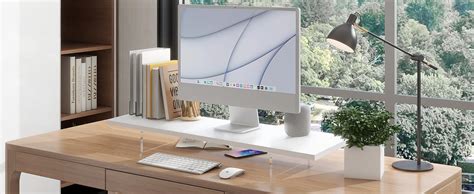 Anspect Log Monitor Stand Riser 60cm Wood Monitor Stand Desk ...