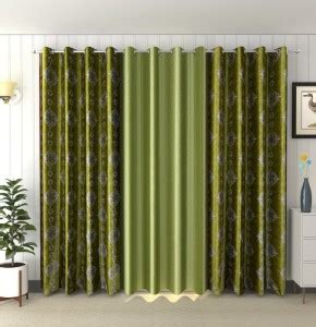 QITTU 243 cm (8 ft) Satin Blackout Long Door Curtain (Pack Of 3) - Buy ...