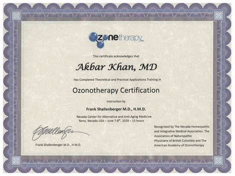 Ozone Therapy by a certified physician at Medicor Cancer Centres