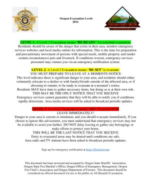 Fillable Online levels of evacuation for wildfire oregon Fax Email ...
