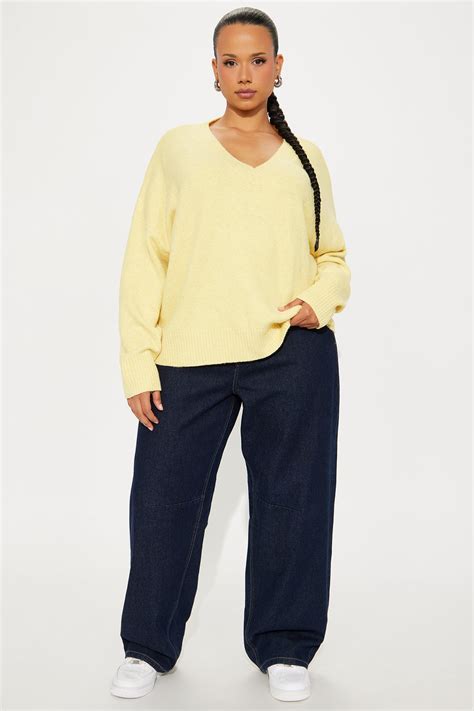 Kaitlyn V Neck Sweater - Butter Yellow | Fashion Nova