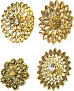 DYNAMIC FASHION New Combo of 4 LCD Finger Ring For Girls/Women Alloy ...