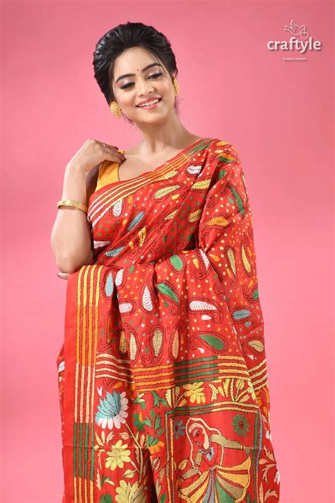 Kantha Stitch Sarees Handcrafted Bengal Heritage – Craftyle