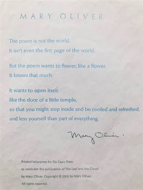 Mary Oliver Most Famous Poem at Bobby Holman blog