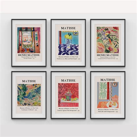 Henri Matisse Art Set of 6, Matisse Exhibition Poster, Matisse Poster ...
