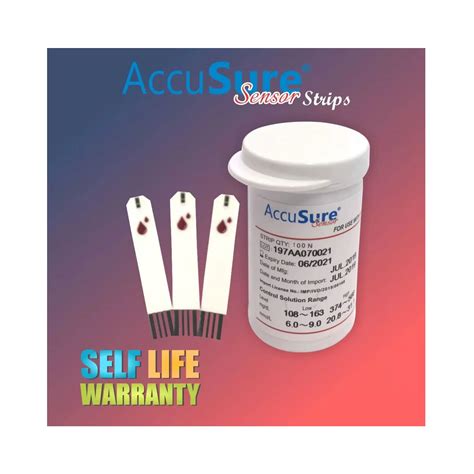 Accusure Sensor glucometer Test Strips 100 Strips - Cureka