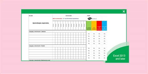 Rúbrica de evaluación editable para todos los grados