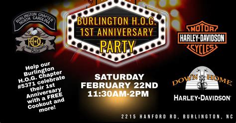 BURLINGTON H.O.G. 1ST ANNIVERSARY PARTY, 2215 W Hanford Rd, Burlington ...