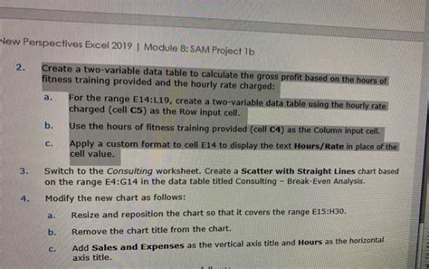 Excel 2019 Module 4 Sam Project 3B 的图像结果