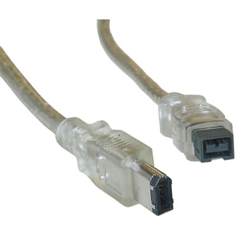 Firewire 400 9 pin / 6 pin 10ft cable, Clear, IEEE-1394a