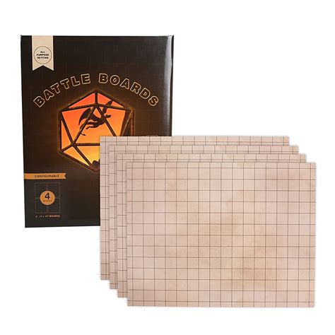 Battle Mat with Grid for Role Playing Game - 4 Pack Andvari Battle ...