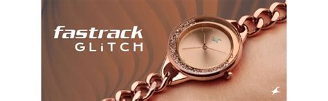 Fastrack Glitch Quartz Analog Rose Gold Dial Rose Gold Metal Strap ...