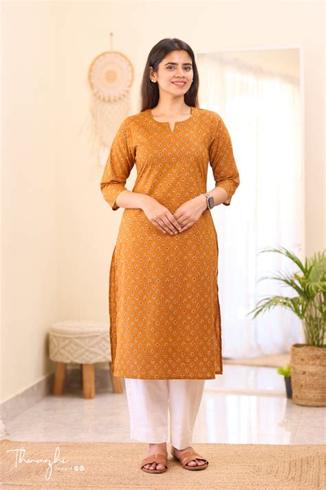 Mustard Cotton Kurta