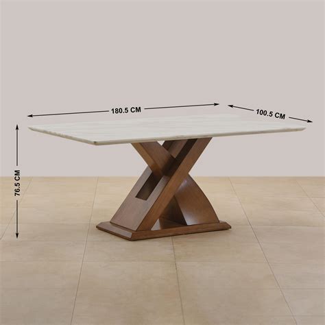 Buy Prince Art Marble 6-Seater Dining Table - White from Home Centre at ...