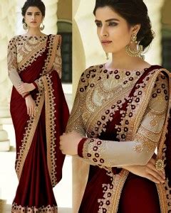Buy Fancy Lifestyle Embroidered Bollywood Pure Silk Maroon Sarees ...