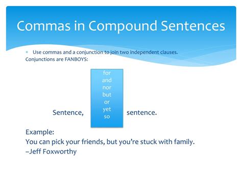 Image result for Compound Sentence Comma Examples