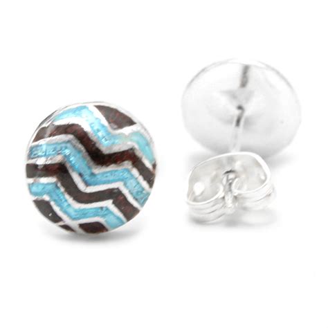 925 Sterling Silver Blue And Brown Earring Studs For Girls And Women – LBV