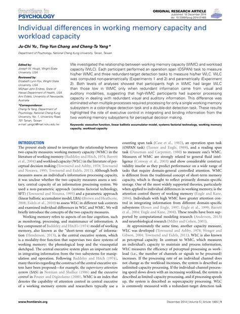 Working Memory Capacity 的图像结果