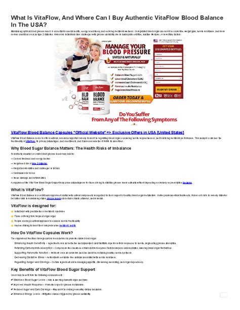 VitaFlow Blood Balance: Benefits, Usage, and Purchase Guide in the USA ...