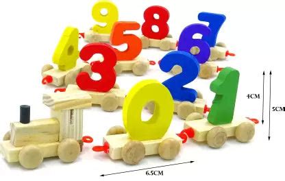Train Toy Set, Wooden, Number Train Toy Set Wooden, Fun Learning Build