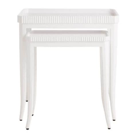 Orvieto Nesting Tables with Acacia Wood & Carved Details
