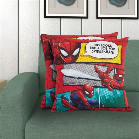 Buy Marvel Spiderman Printed Cotton Cushion Cover - 2 Pcs. from Home ...