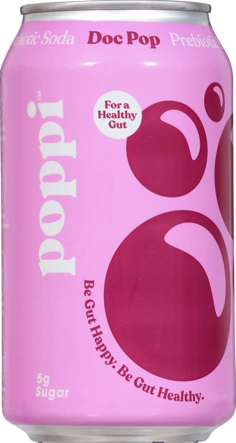 poppi Prebiotic Soda, Doc Pop, 12 Fo, Fresh Fruit Juice, Apple Cider ...
