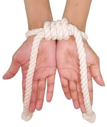 Buy Esselkay Beige Cotton Rope Handcuffs Soft and Adjustable for Small ...