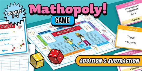 First Grade Addition and Subtraction Mathopoly Game - Twinkl